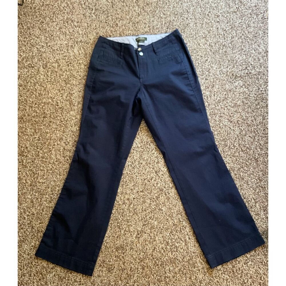 Eddie Bauer Women's Navy Blue Stretch Straight Leg Pants - Size 8 - Picture 3 of 10